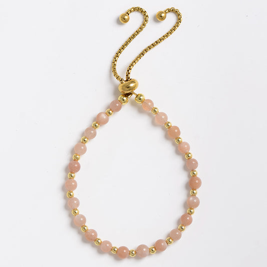 MantraChakra Adjustable Sunstone Beaded Bracelet