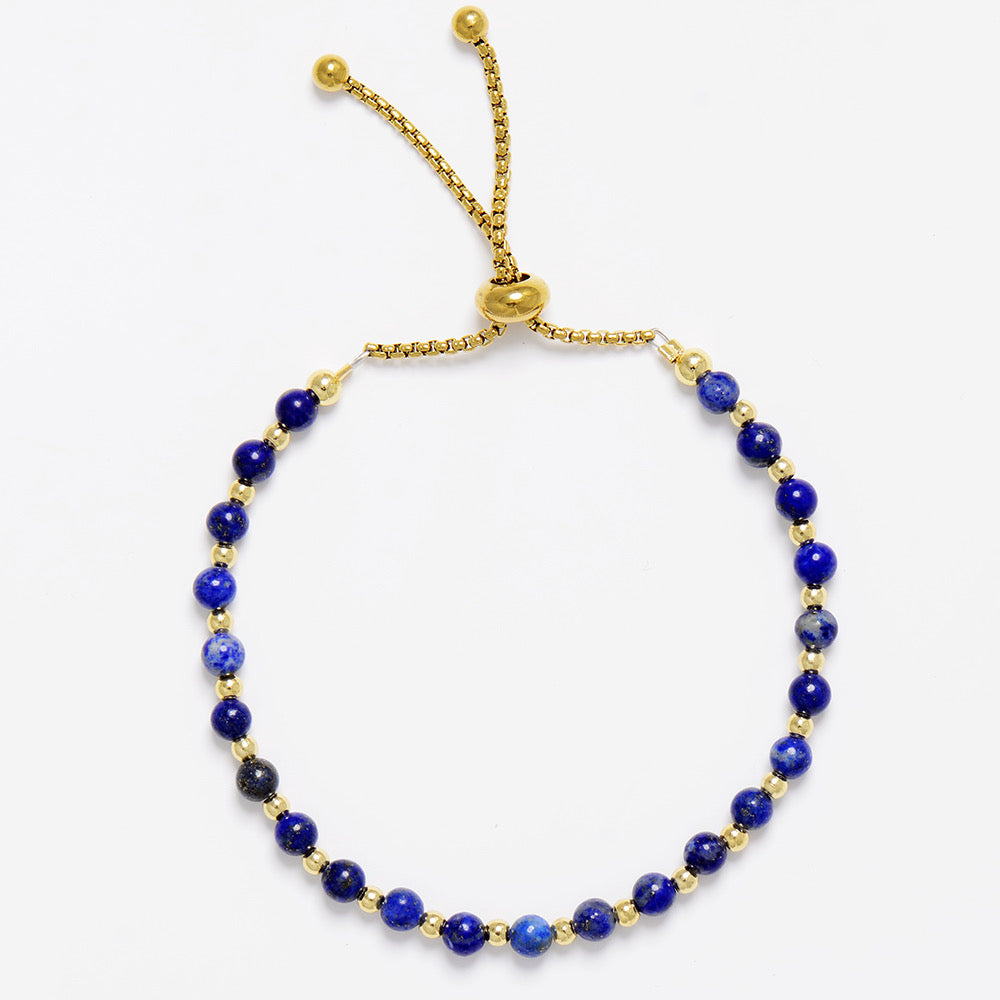 MantraChakra Adjustable Lapis Lazuli Beaded Bracelet