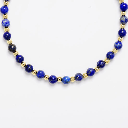 MantraChakra Adjustable Lapis Lazuli Beaded Bracelet