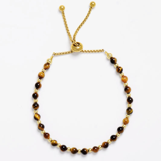 MantraChakra Adjustable Tigers Eye Beaded Bracelet
