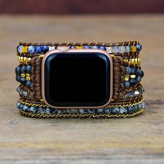 Handmade Labradorite and Agate Apple Watch Bracelet