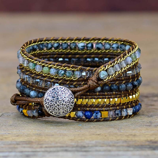 Handmade Labradorite and Agate Apple Watch Bracelet