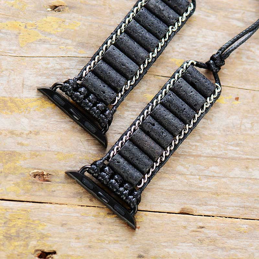 Handmade Lava Stone Apple Watch Straps 38-45MM Plate