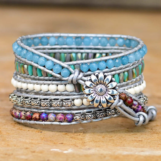 Handmade Natural Jasper and Hematite Apple Watch Bracelet