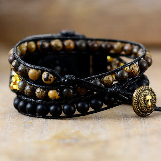 Handmade Onyx and Jasper Apple Watch Straps 38-45MM Plate