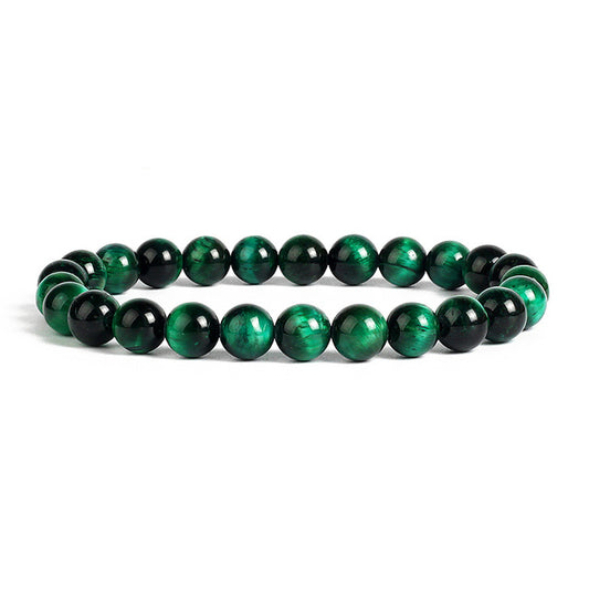 Lightning Royal Green Tiger Eye Natural Stone Energy Healing Bracelet