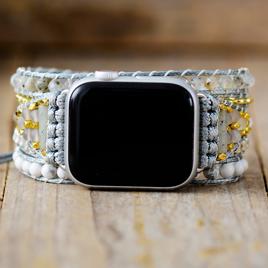 Handmade Labradorite and Howlite Apple Watch Bracelet