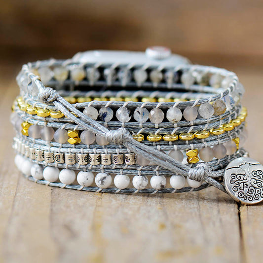 Handmade Labradorite and Howlite Apple Watch Bracelet