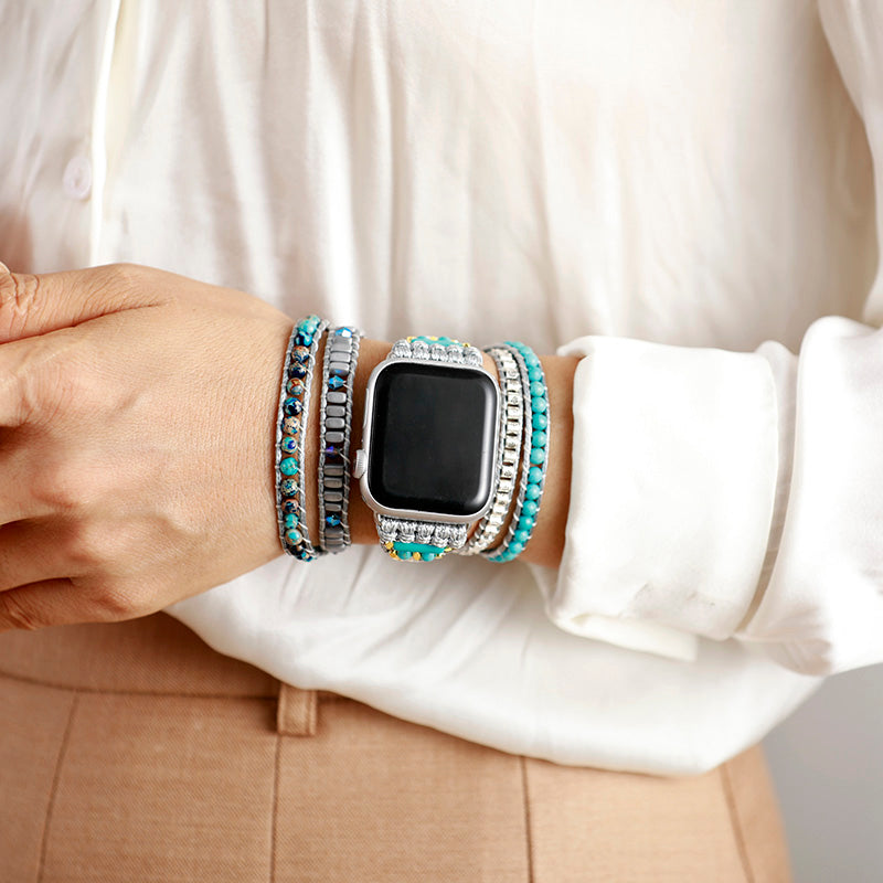 Handmade Turquoise and Jasper Apple Watch Bracelet