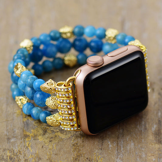 Handmade Apatite Beaded Apple Watch Bracelet
