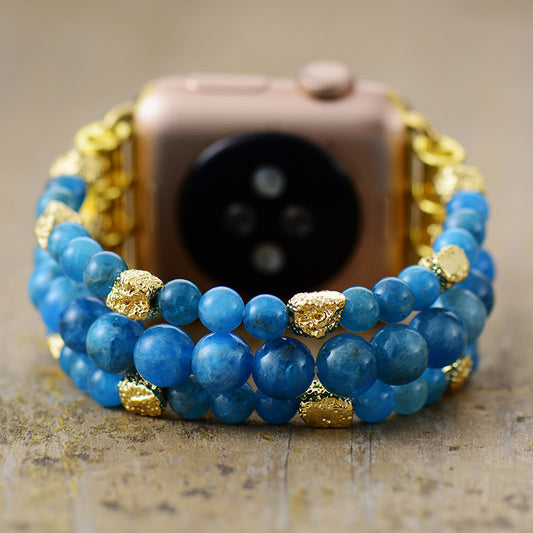 Handmade Apatite Beaded Apple Watch Bracelet