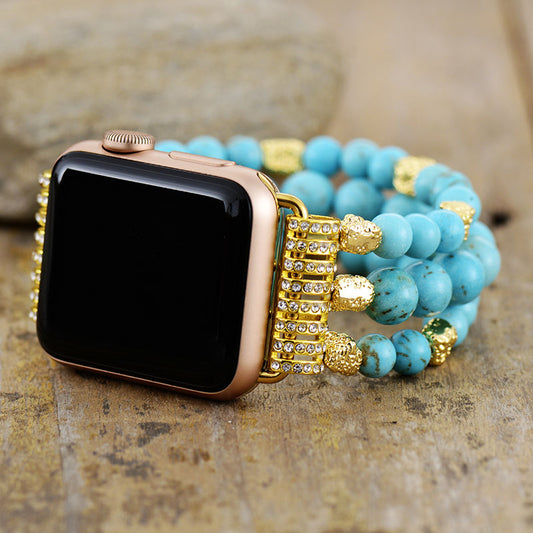 Handmade Turquoise Beaded Apple Watch Bracelet