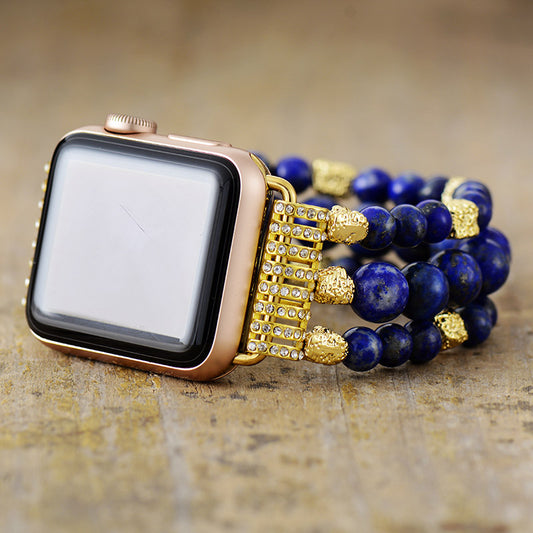 Handmade Lapis Lazuli Beaded Apple Watch Bracelet