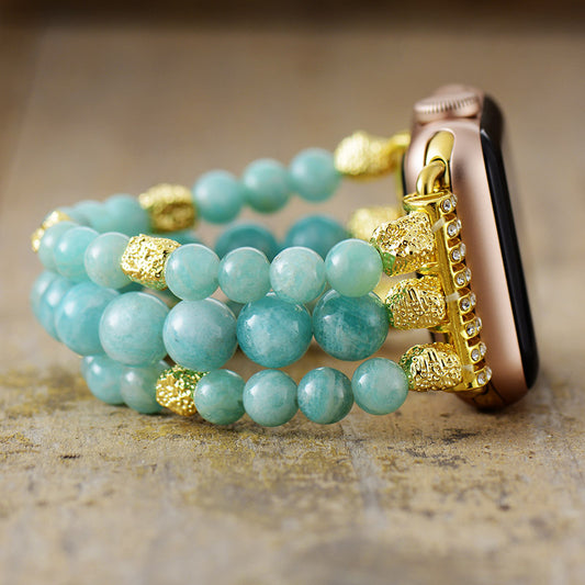 Handmade Amazonite Beaded Apple Watch Bracelet