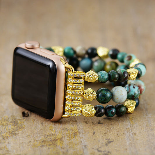 Handmade Chrysocolla Beaded Apple Watch Bracelet