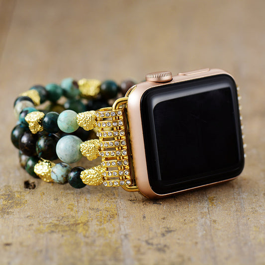 Handmade Chrysocolla Beaded Apple Watch Bracelet