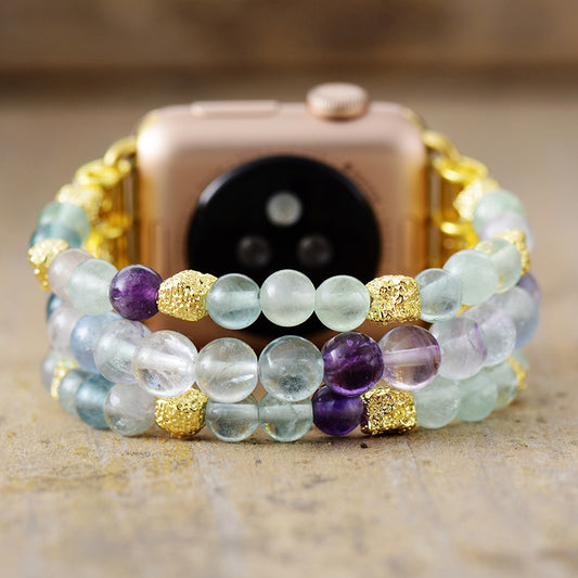 Handmade Fluorite Beaded Apple Watch Bracelet