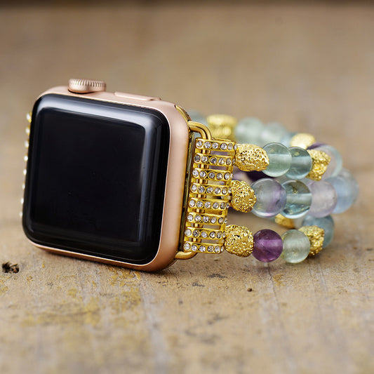 Handmade Fluorite Beaded Apple Watch Bracelet