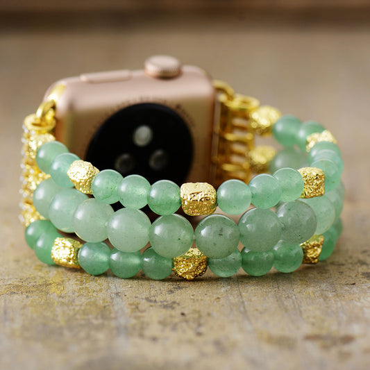 Handmade Aventurine Beaded Apple Watch Bracelet
