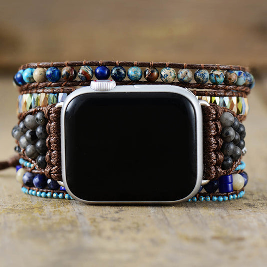 Handmade Imperial Jasper, Hematite, Labradorite and Sodalite Apple Watch Bracelet