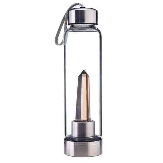Crystal Infused Water Bottle with Smoky Quartz - Stay Hydrated π§