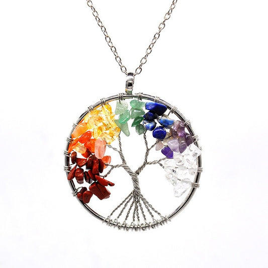 Handmade 7 Chakra Tree Of Life Necklace