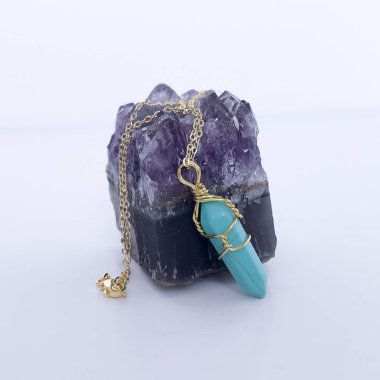 Turquoise Natural Healing Stone Pendant Necklace
