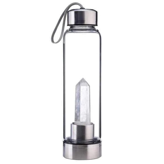 Crystal Infused Water Bottle with Clear Quartz - Stay Hydrated 💧