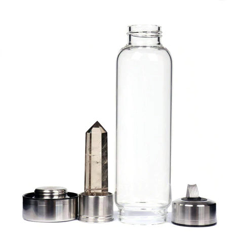 Crystal Infused Water Bottle with Smoky Quartz - Stay Hydrated π§