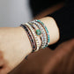 Boho-Chic Shell, Jade and African Turquoise Wrap Bracelet - 32.5 Inches + 3 Closures
