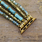 Handmade Elastic Hematite Beads and Synthetic Tube Beads Apple Watch Bracelet