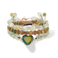 MantraChakra 3 Piece Prehnite Bracelet with a Heart Charm