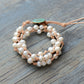 MantraChakra Freshwater Pearl Knotted Wrap Bracelet (Light)
