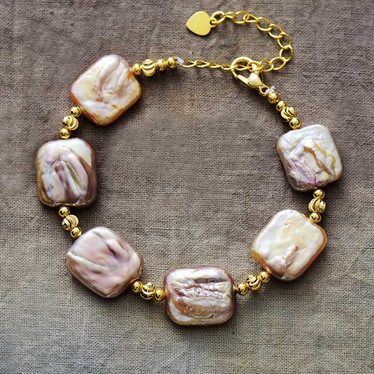 MantraChakra Pearl Bracelet with a Heart Charm