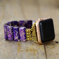 Handmade Elastic Purple Imperial Jasper Apple Watch Bracelet