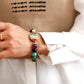 7 Chakra Elastic Bracelet with a Gold Heart Charm