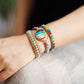 Handmade Romantic Chakra Heart Leather 3 Wrap Bracelet 19.7 Inches + 3 closures