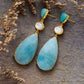 Handmade Amazonite and Shell Dangle Earrings