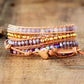 Handmade Natural Amethyst and Jasper Leather Bracelet - 32.5 Inches + 3 Closures