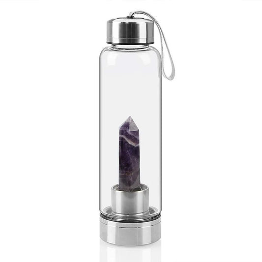 Crystal Infused Water Bottle with Dream Amethyst - Stay Hydrated 💧