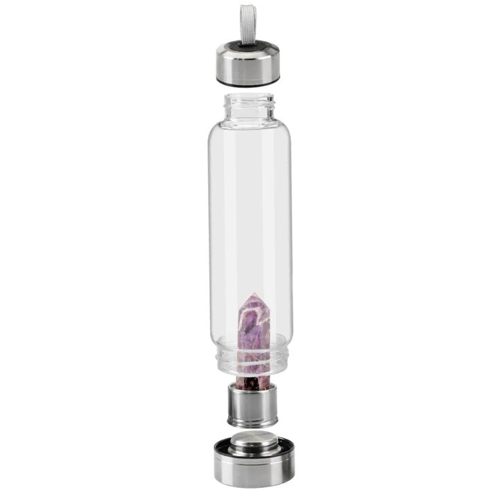 Crystal Infused Water Bottle with Dream Amethyst - Stay Hydrated 💧