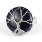 Resizable Blue Sandstone Natural Stone Ring With a Silver Tree of Life Wrap