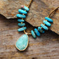 Handmade Amazonite, Jasper and Seed Beads Pendant Necklace