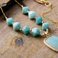 Handmade Amazonite and Seed Beads Necklace - 19.7 Inches