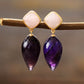 Handmade Amethyst and Agate Stud Earrings