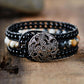 Handmade Black Onyx Boho Cuff Leather Bracelet