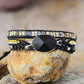 Handmade Black Onyx and Agate Wrap Bracelet