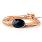 Handmade Black Onyx and Tan Wax Cord Bracelet