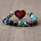 Handmade Blue Imperial Jasper Beaded Bracelet with a Heart