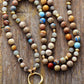 Handmade Jasper Beaded Necklace with a Teardrop Pendant
